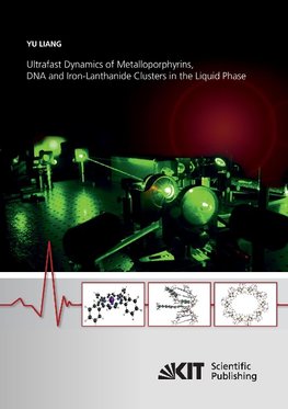 Ultrafast Dynamics of Metalloporphyrins, DNA and Iron-Lanthanide Clusters in the Liquid Phase