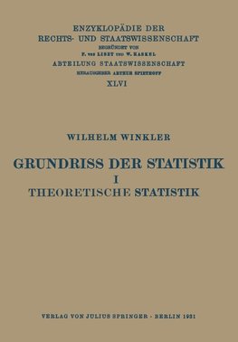 Grundriss der Statistik I Theoretische Statistik