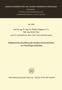 Meßtechnische Ermittlung der Autokorrelationsfunktion von Faserlängsverbänden