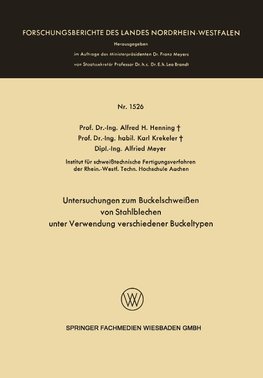 Untersuchungen zum Buckelschweißen von Stahlblechen unter Verwendung verschiedener Buckeltypen