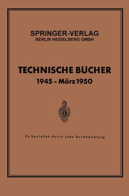 Technische Bücher 1945 - März 1950