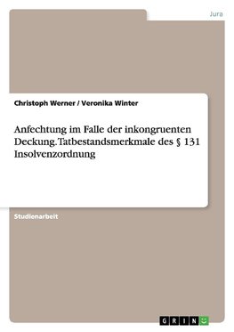 Anfechtung im Falle der inkongruenten Deckung. Tatbestandsmerkmale des § 131 Insolvenzordnung