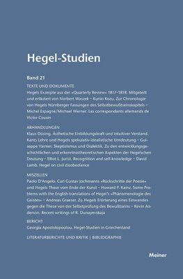 Hegel-Studien / Hegel-Studien Band 21 (1986)