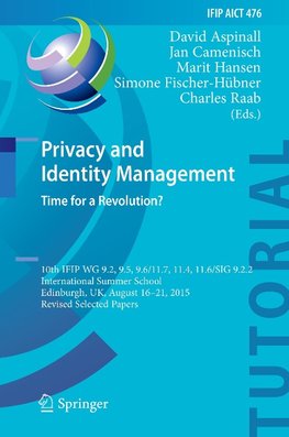 Privacy and Identity Management. Time for a Revolution?