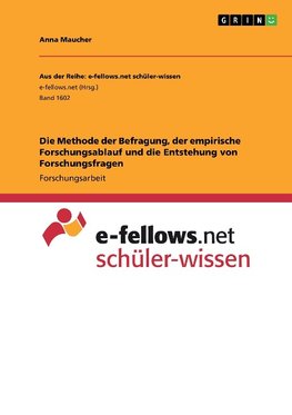 Die Methode der Befragung, der empirische Forschungsablauf und die Entstehung von Forschungsfragen