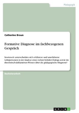 Formative Diagnose im fachbezogenen Gespräch