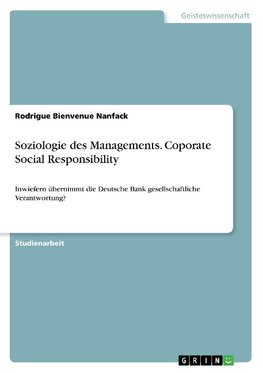 Soziologie des Managements. Coporate Social Responsibility