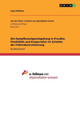 Die Dampfkesselgesetzgebung in Preußen. Flexibilität und Kooperation im Zeitalter der Frühindustrialisierung