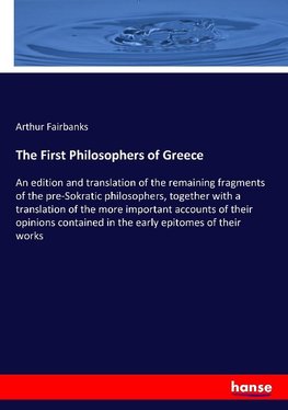 The First Philosophers of Greece