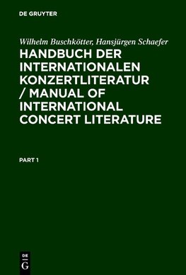 Handbuch der internationalen Konzertliteratur