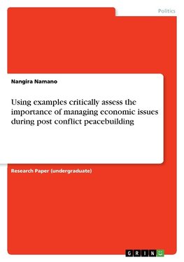 Using examples critically assess the importance of managing economic issues during post conflict peacebuilding