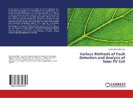 Various Methods of Fault Detection and Analysis of Solar PV Cell