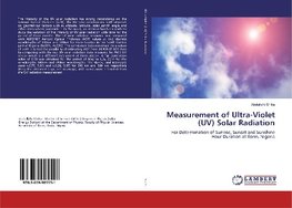 Measurement of Ultra-Violet (UV) Solar Radiation