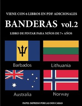 Libro de pintar para niños de 7+ años (Banderas vol. 2)