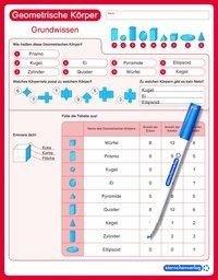 Geometrische Körper - Grundwissen - wiederbeschreibbare Lerntafel mit Stift