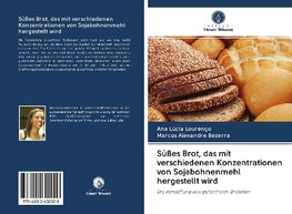 Süßes Brot, das mit verschiedenen Konzentrationen von Sojabohnenmehl hergestellt wird