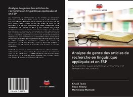 Analyse de genre des articles de recherche en linguistique appliquée et en ESP