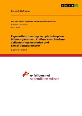 Pigmentbestimmung von phototrophen Mikroorganismen. Einfluss verschiedener Zellaufschlussmethoden und Extraktionsparameter