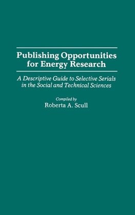 Publishing Opportunities for Energy Research