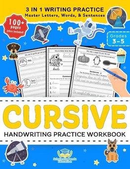 Cursive Handwriting Practice Workbook for 3rd 4th 5th Graders