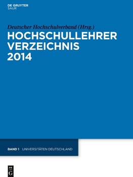 Hochschullehrer Verzeichnis, Universitäten Deutschland