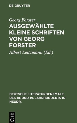 Ausgewählte kleine Schriften von Georg Forster