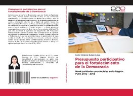 Presupuesto participativo para el fortalecimiento de la Democracia