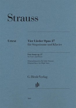 Four Songs op. 27 for Voice and Piano