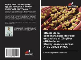 Effetto della concentrazione dell'olio essenziale di Zingiber officinale su Staphylococcus aureus ATCC 25923 MRSA