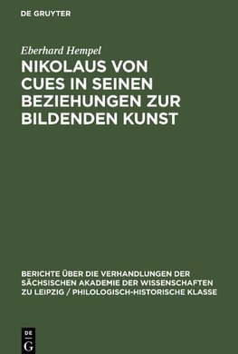 Nikolaus von Cues in seinen Beziehungen zur bildenden Kunst