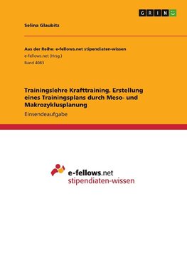 Trainingslehre Krafttraining. Erstellung eines Trainingsplans durch Meso- und Makrozyklusplanung