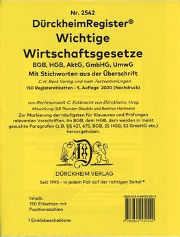 DürckheimRegister® Wichtige Wirtschaftsgesetze