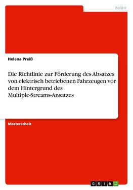 Die Richtlinie zur Förderung des Absatzes von elektrisch betriebenen Fahrzeugen vor dem Hintergrund des Multiple-Streams-Ansatzes