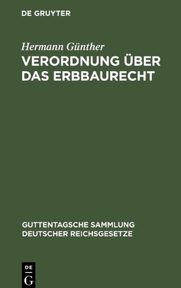 Verordnung über das Erbbaurecht