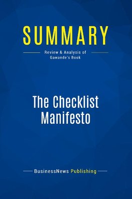 Summary: The Checklist Manifesto