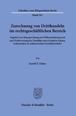 Zurechnung von Dritthandeln im rechtsgeschäftlichen Bereich.