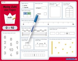 Meine Zahl des Tages 0-10 und 0-20 - wiederbeschreibbare Lerntafel mit Stift - Mathematik