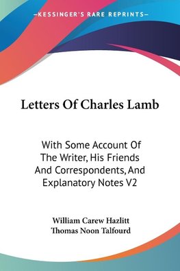 Letters Of Charles Lamb