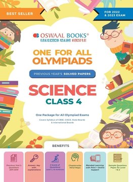 Oswaal One For All Olympiad Previous Years' Solved Papers, Class-4 Science Book (For 2022-23 Exam)