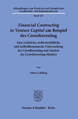 >Financial Contracting in Venture Capital< am Beispiel des Crowdinvesting.