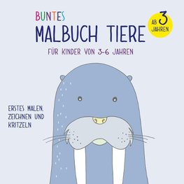 Buntes Malbuch Tiere für Kinder von 3-6 Jahren