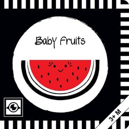 Baby Fruits: Kontrastbuch für Babys mit Öffnungen · kontrastreiche Bilder angepasst an Babyaugen · Schwarz Weiß Primärfarben Buch für Neugeborene · Mein erstes Bilderbuch · Montessori Buch