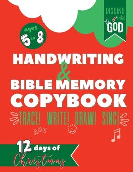 Christmas Handwriting & Bible Memory Copybook For Kids Ages 5-8