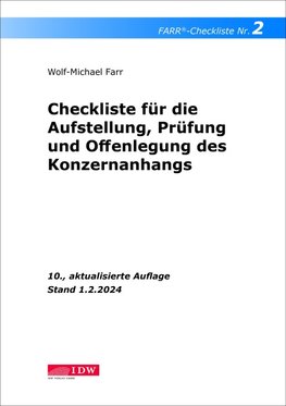 FARR Checkliste 2 für die Aufstellung, Prüfung und Offenlegung des Konzernanhangs