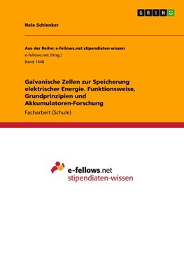 Galvanische Zellen zur Speicherung elektrischer Energie. Funktionsweise, Grundprinzipien und Akkumulatoren-Forschung