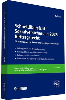 Schnellübersicht Sozialversicherung 2025 Beitragsrecht