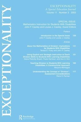 Cawley, J: Mathematics Instruction for Students With Disabil