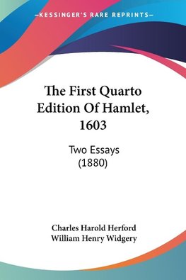 The First Quarto Edition Of Hamlet, 1603