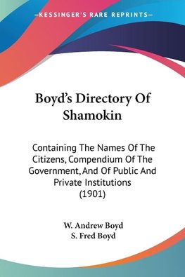 Boyd's Directory Of Shamokin