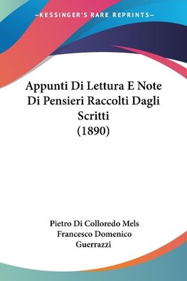 Appunti Di Lettura E Note Di Pensieri Raccolti Dagli Scritti (1890)